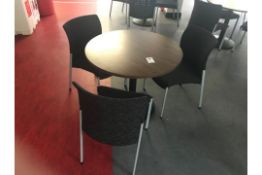 Cafe Table With 3 Padded Chairs