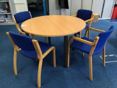 Circular meeting table + 4 chairs