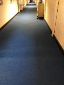 Carpet tiles to second floor, 500 x 500mm, blue shades, 400m2 approx.