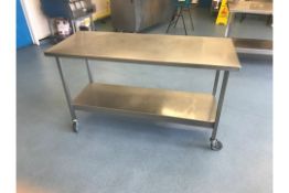 Stainless Steel Prep Table On Casters