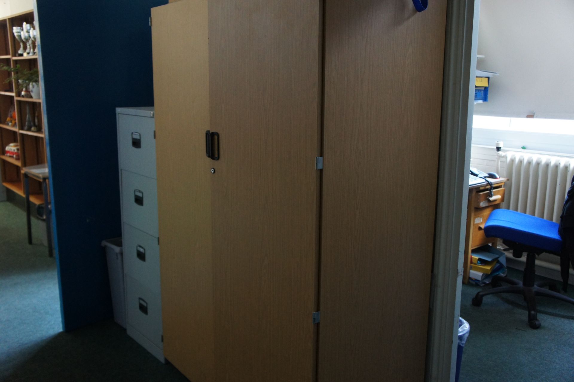 Miscellaneous lot comprising, 4 x four drawer filing cabinets, three drawer pedestal, wooden flower - Image 8 of 9