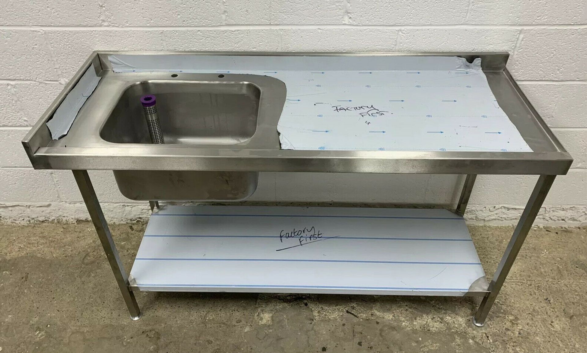 Stainless Steel Single Bowl Sink With Righthand Drainer And Upstand