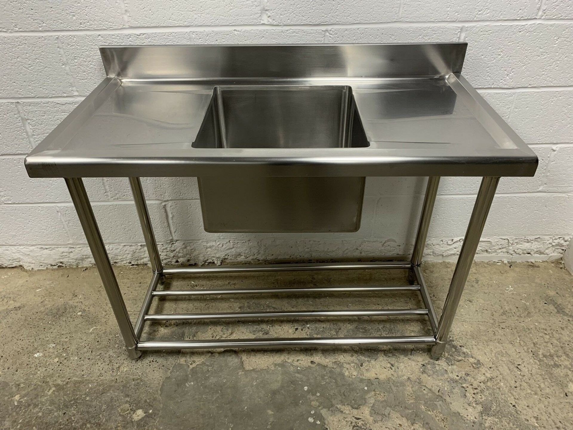 Stainless Steel Commercial Single Bowl Sink With Double Drainer - Image 5 of 6