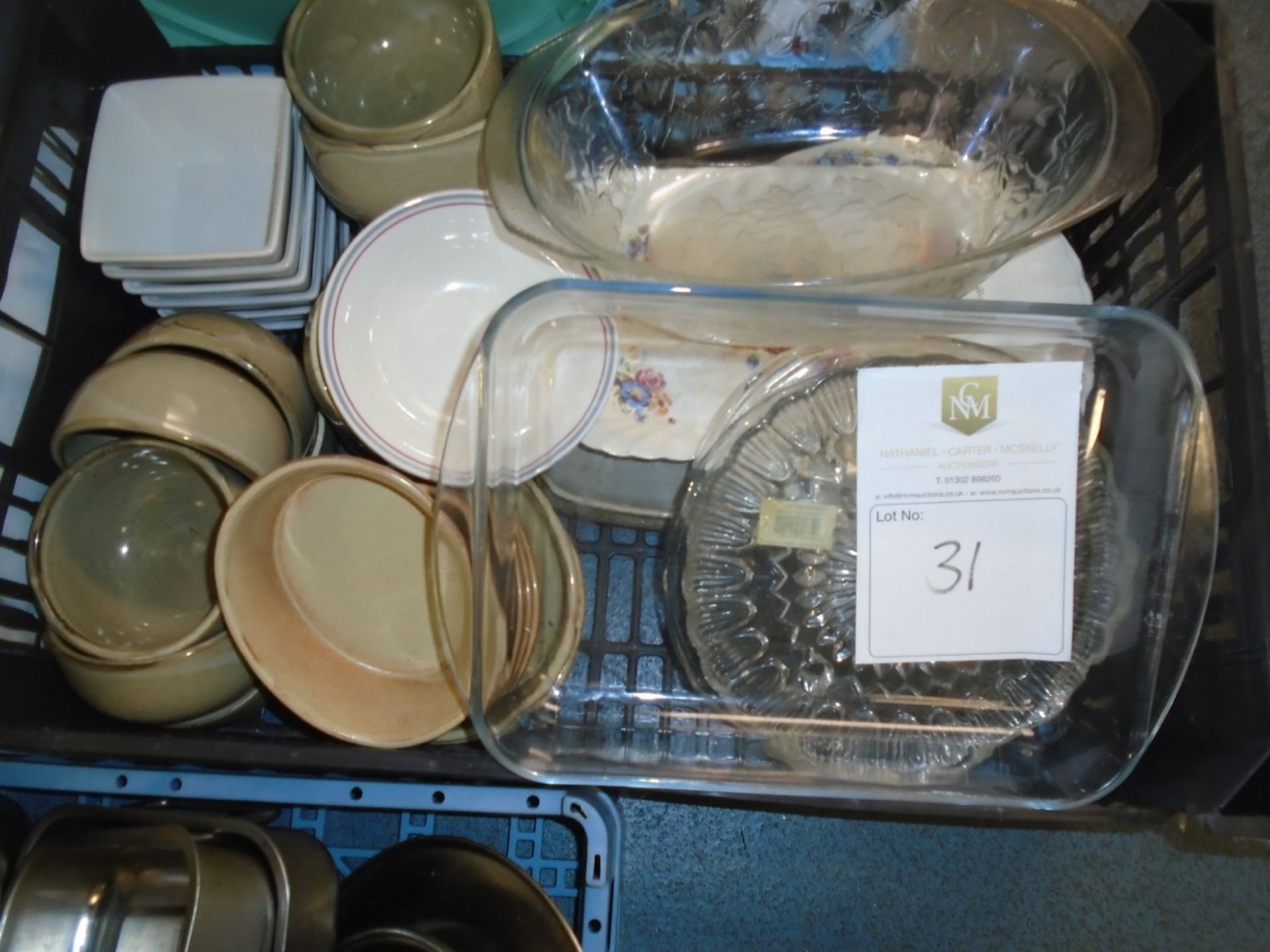 Selection of bowls, china and glassware