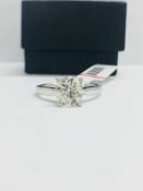 1.59Ct Natural Brilliant Cut Diamond Set In Platinum Heavy Setting,