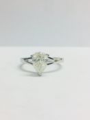 1.15Ct Pearshape Diamond Solitaire Ring,