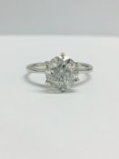 2.17Ct Diamond Solitaire Ring Set In Platinum.