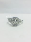 Platinum Halo Style Diamond Ring,