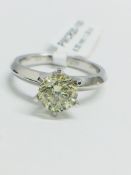 1.29Ct Brilliant Cut Diamond Set In A Platinum Ring.