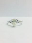 1Ct Pearshape Diamond Solitaire Ring,