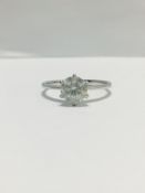 1Ct Diamond Solitaire Ring Set In Platinum