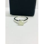 1.00Ct Diamond Solitaire Ring With A Cushion Cut Diamond.