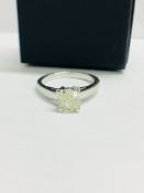 1.00Ct Diamond Solitaire Ring With A Cushion Cut Diamond.