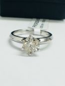 1Ct Natural Brilliant Cut Diamond Set In Platinum 4 Claw Settings,