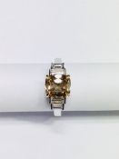 2.01Ct Cushion Cut Diamond Fancy Yellow Brown Colour Clarity Si1,