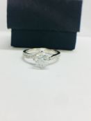 Platinum Diamond Solitaire Ring Art Deco Style (Vintage)1.21Ct Diamond Total,