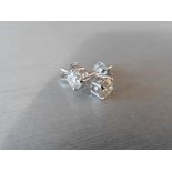 2.00Ct Diamond Solitaire Earrings Set With Brilliant Cut Diamonds, H Colour Si3 Clarity.