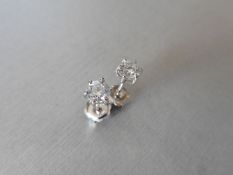 1.00Ct Diamond Solitaire Earrings Set In 18Ct White Gold.