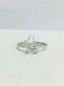 1.05Ct Brilliant Cut Diamond Set In Platinum Setting,