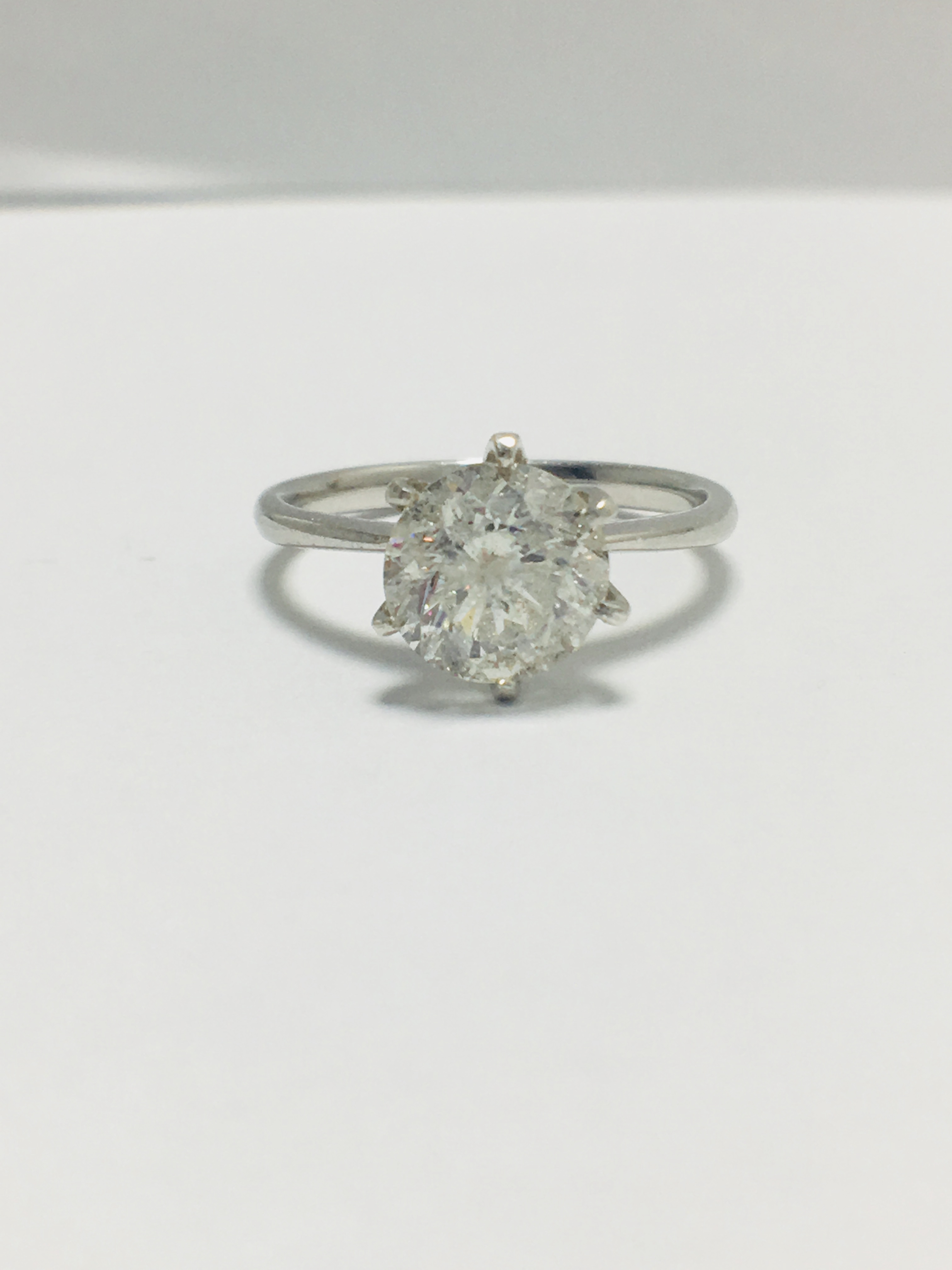 2.01Ct Brilliant Cut Diamond Solitaire Ring Set In Platinum