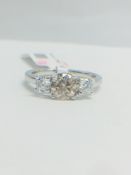 Platinum Diamond Trilogy Ring 1.30Ct Diamond Total,