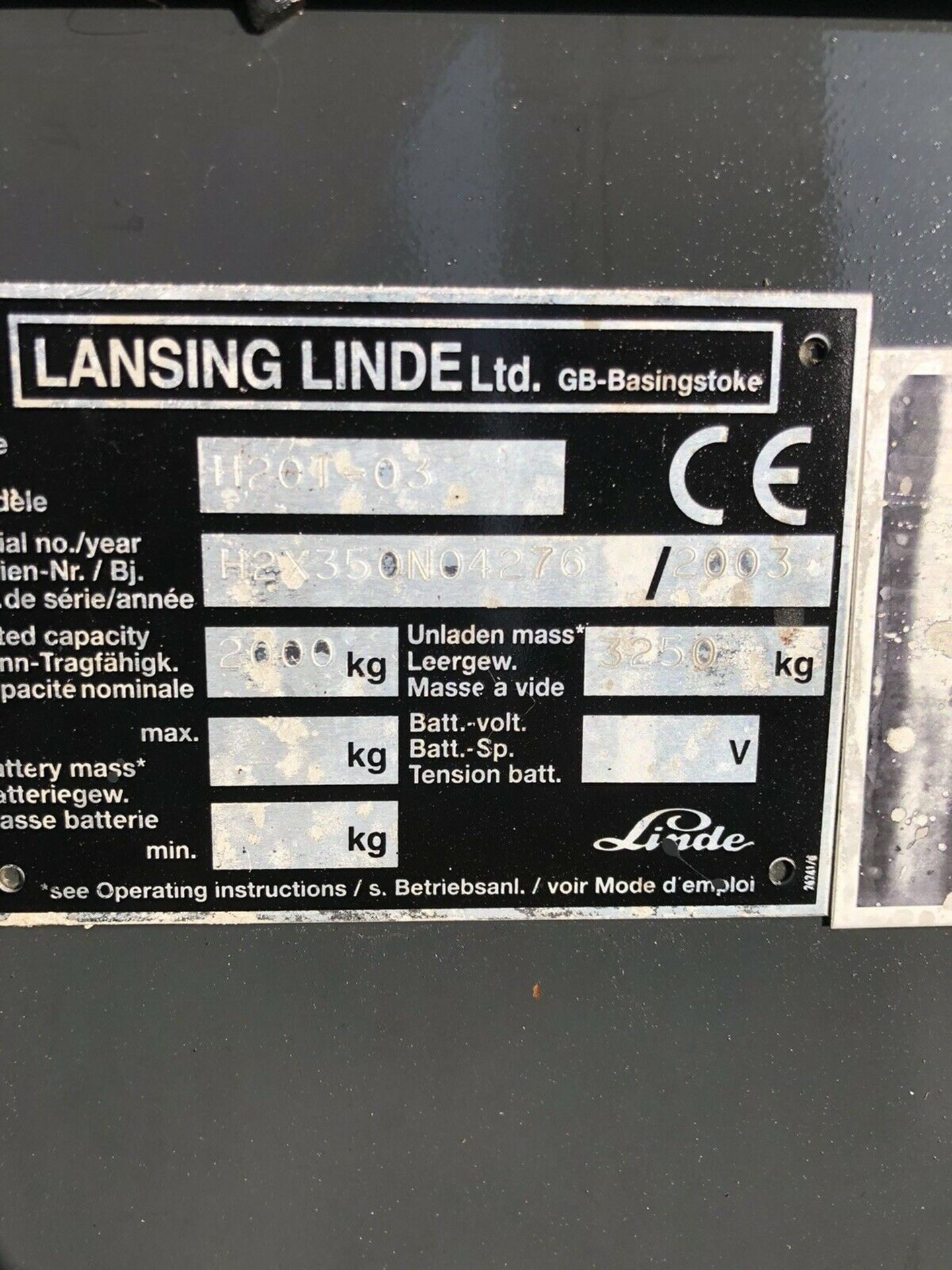 Linde gas Forklift - Image 3 of 7