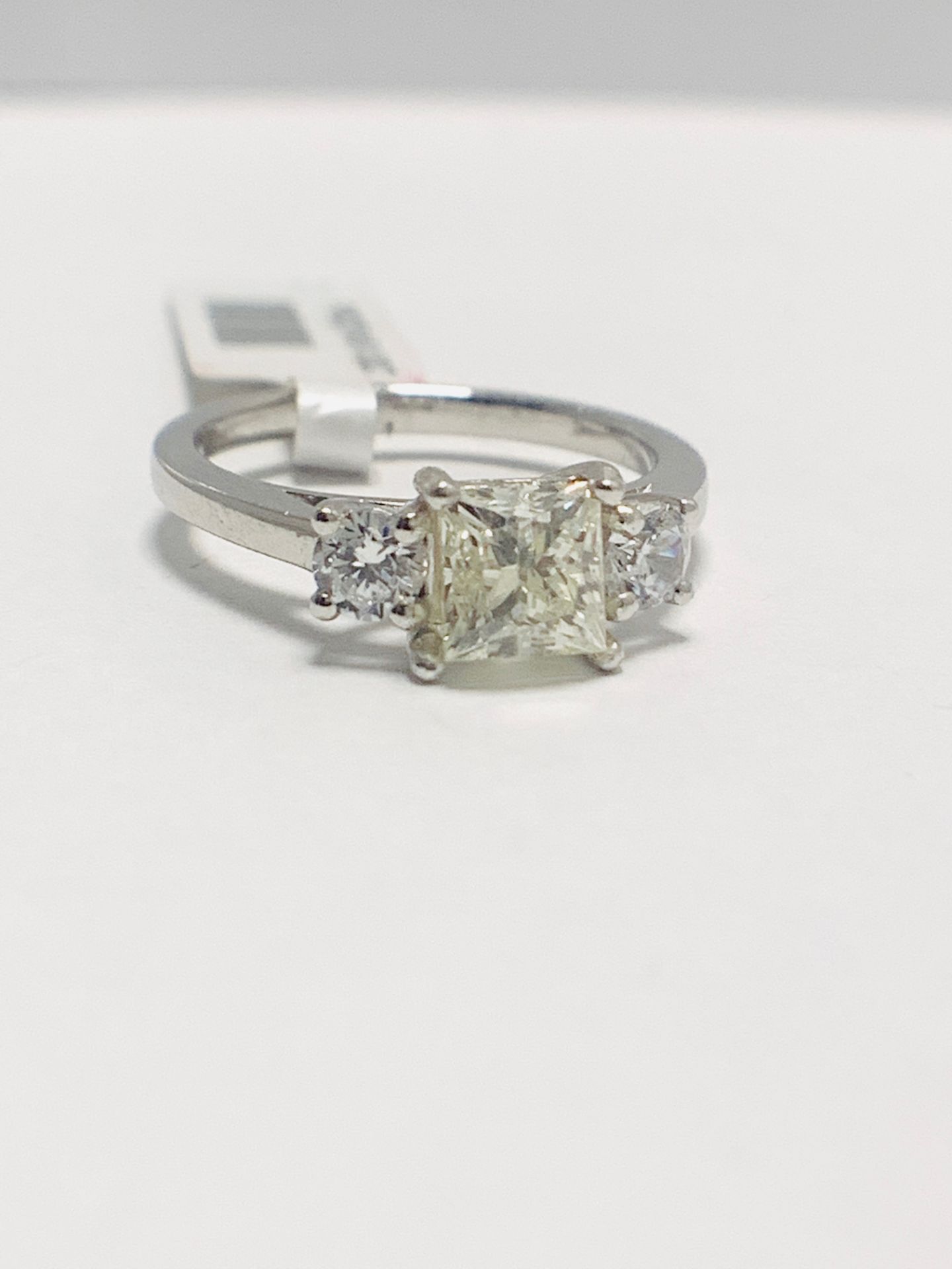 Platinum diamond three stone ring 1.50ct - Image 6 of 8