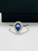 14ct white gold sapphire and diamond ring