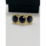 18ct yellow gold sapphire and diamond ring