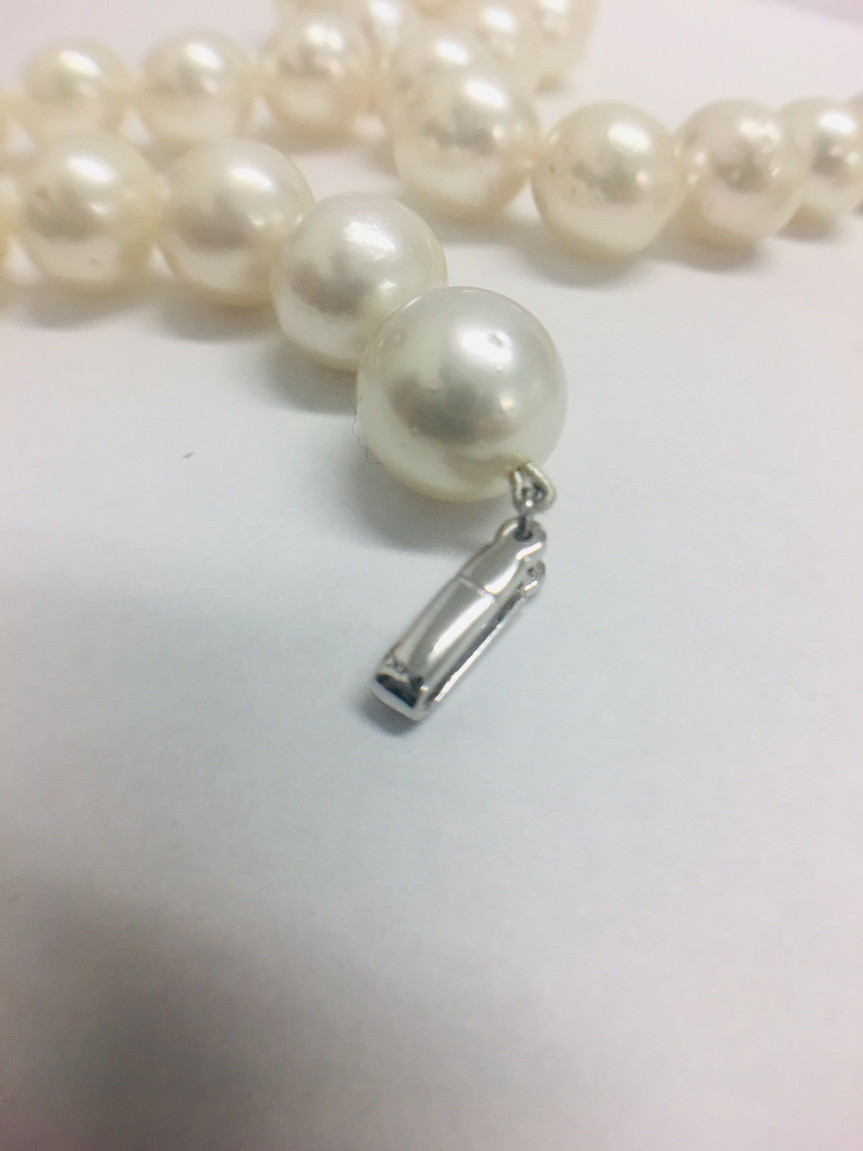 strand 35 south sea pearls with 14ct white gold filagree style ball - Image 8 of 9