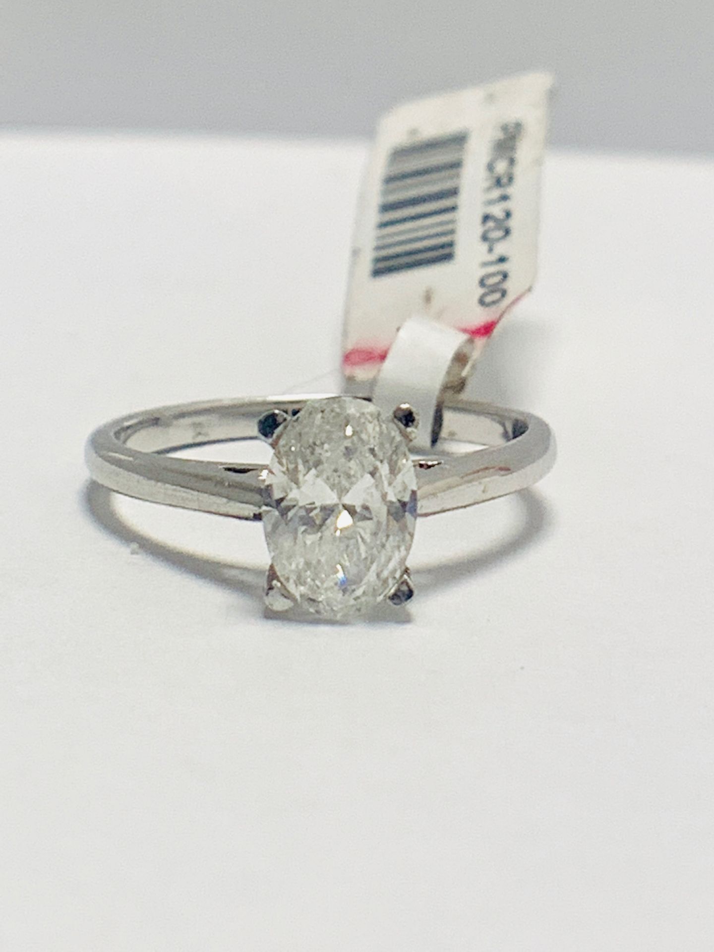 1ct Oval diamond solitaire platinum ring