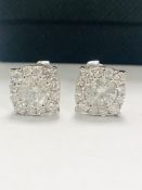 18ct White Gold Diamond earrings featuring centre, 2 round brilliant cut Diamonds (1.39ct)