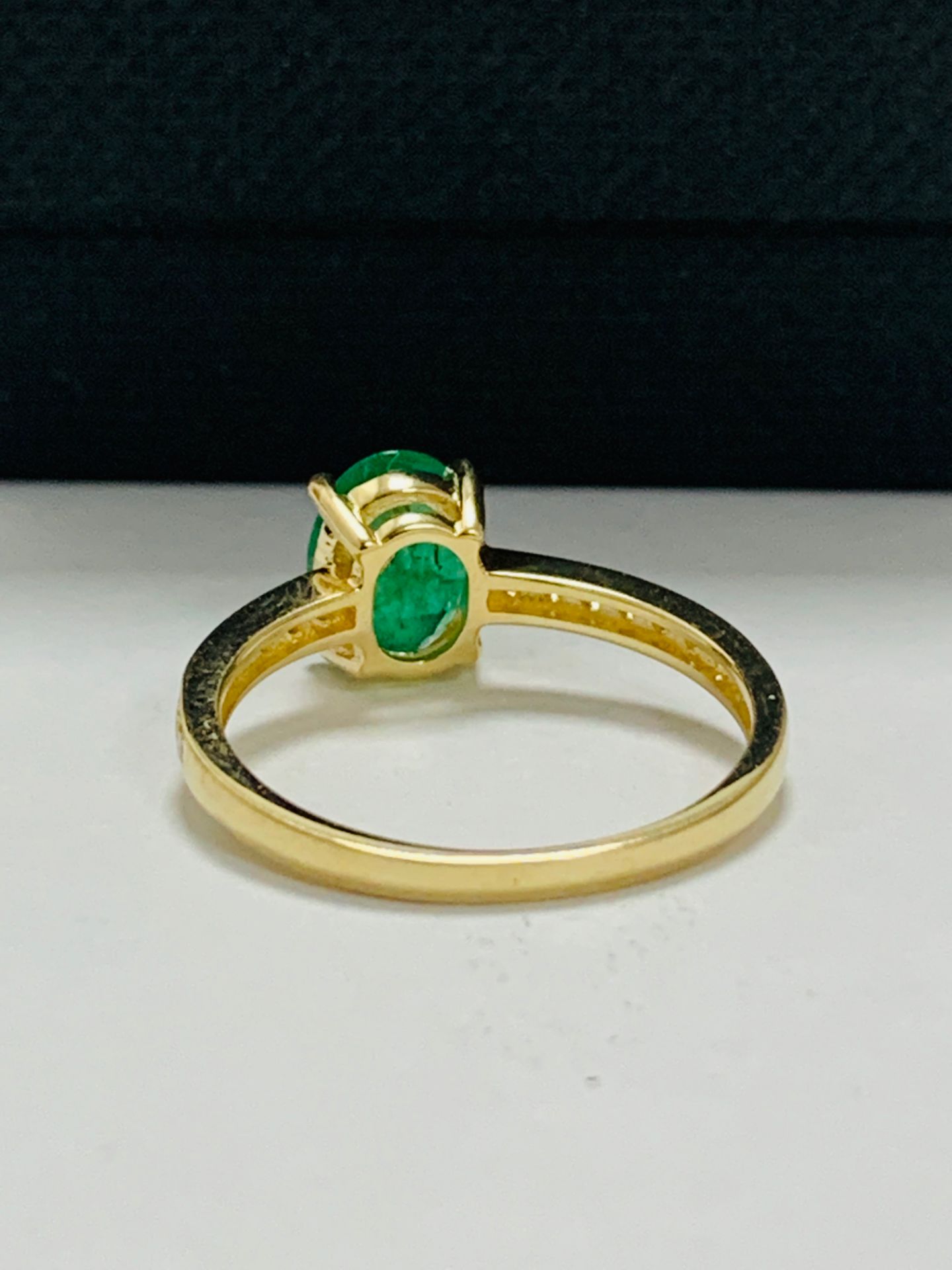 14ct yellow gold emerald and diamond ring - Image 7 of 11