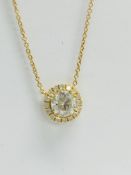18ct yellow gold diamond necklace. tdw.