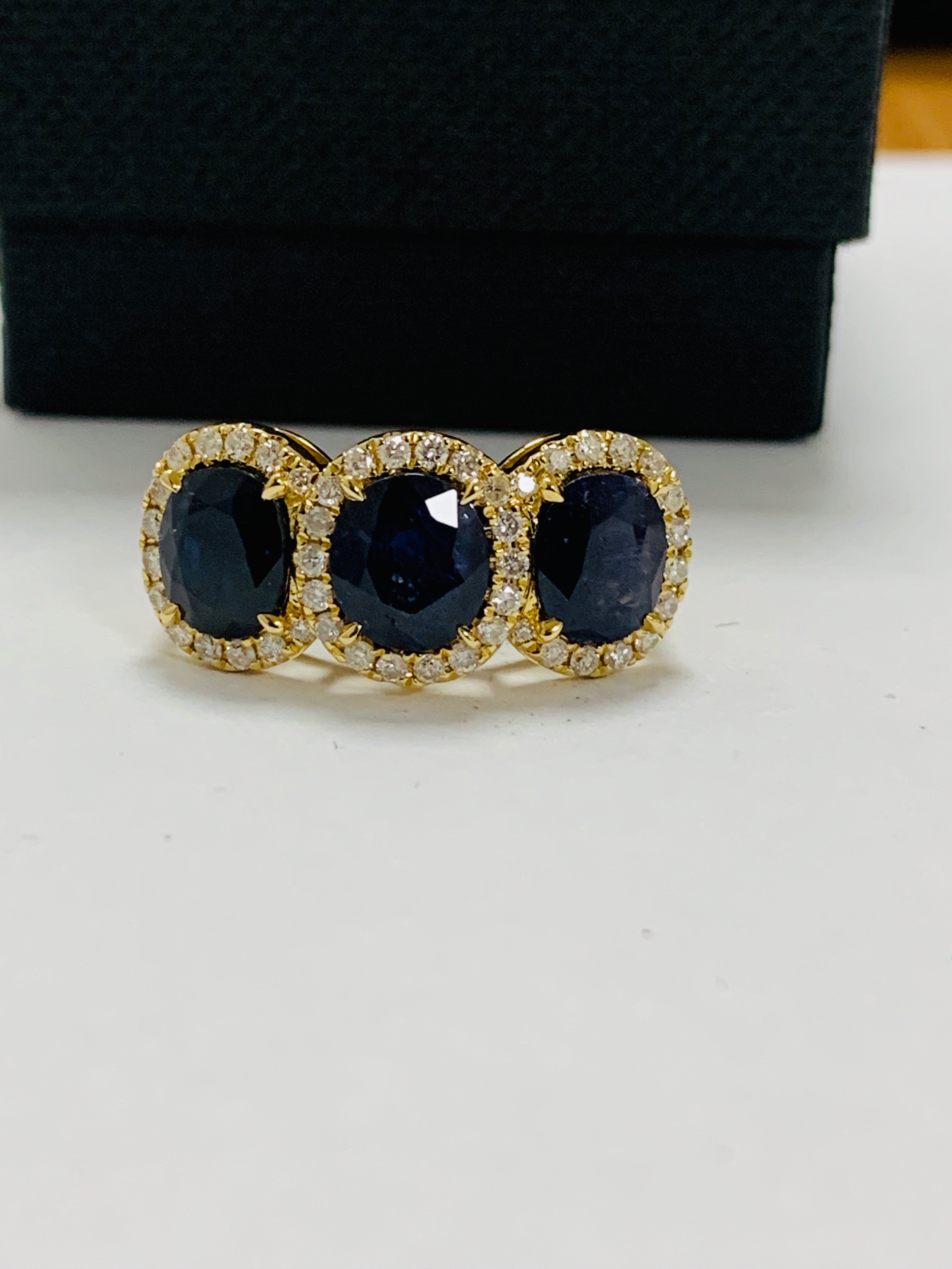 18ct yellow gold sapphire and diamond ring - Image 10 of 12