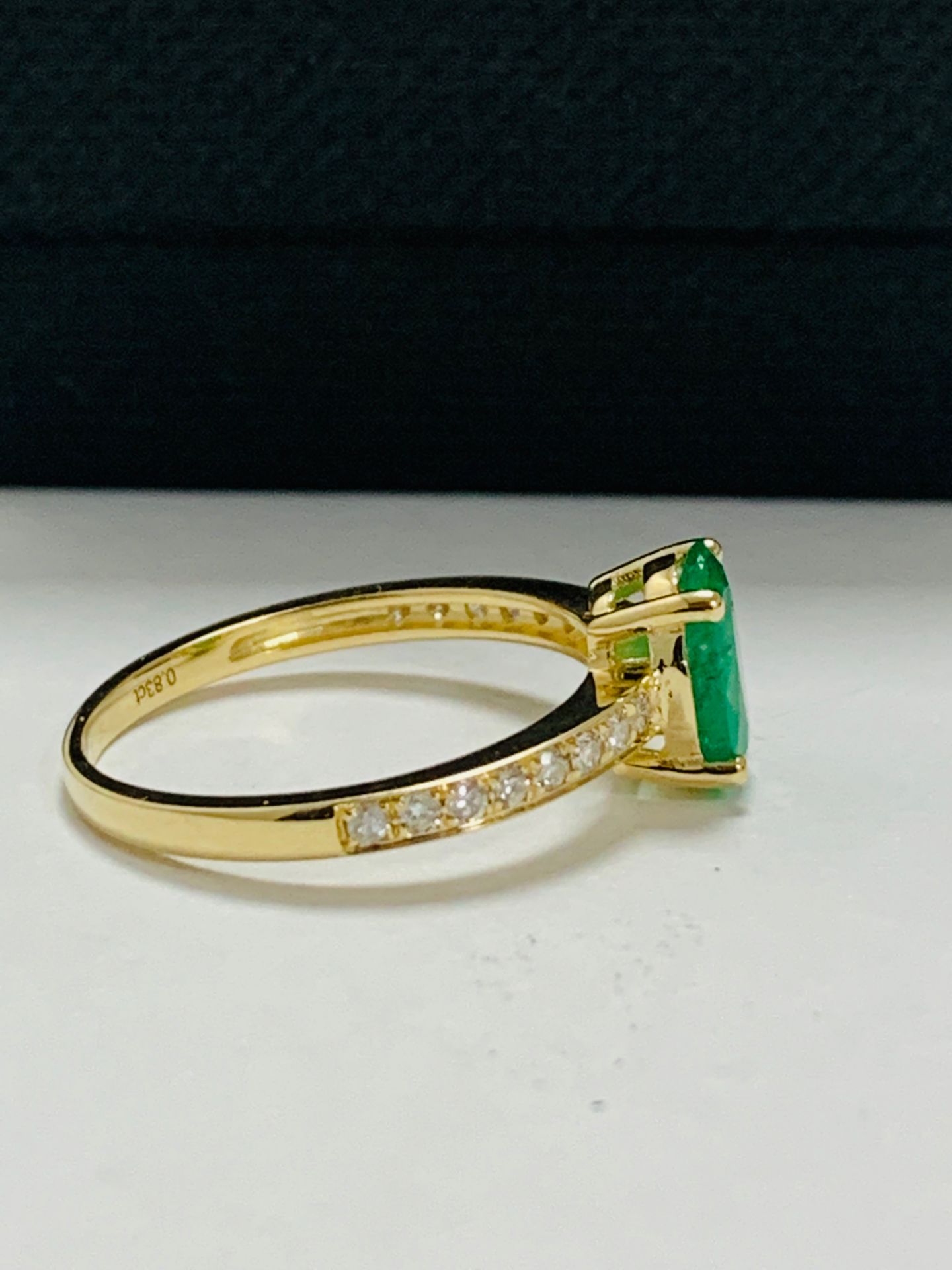 14ct yellow gold emerald and diamond ring - Image 9 of 11