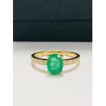 14ct yellow gold emerald and diamond ring