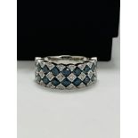 14ct White Gold Diamond ring featuring, 18 round brilliant cut, blue Diamonds (1.88ct TDW), channel