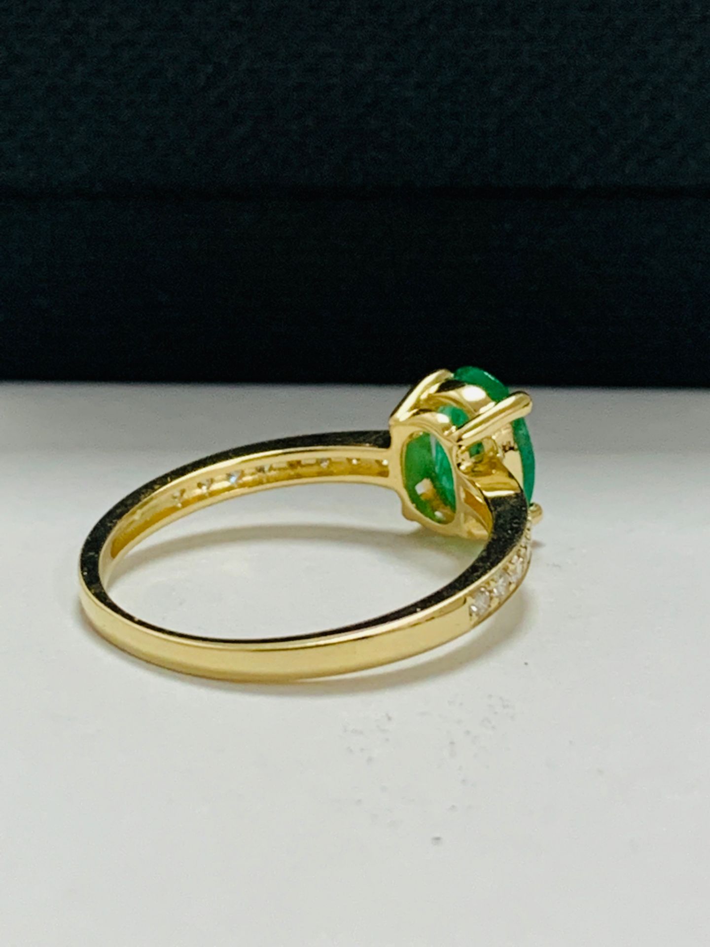 14ct yellow gold emerald and diamond ring - Image 8 of 11