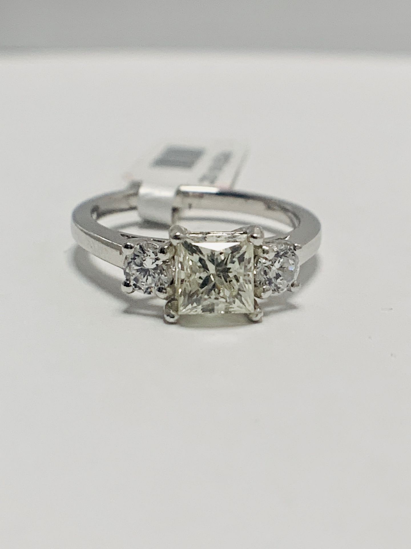 Platinum diamond three stone ring 1.50ct - Image 7 of 8