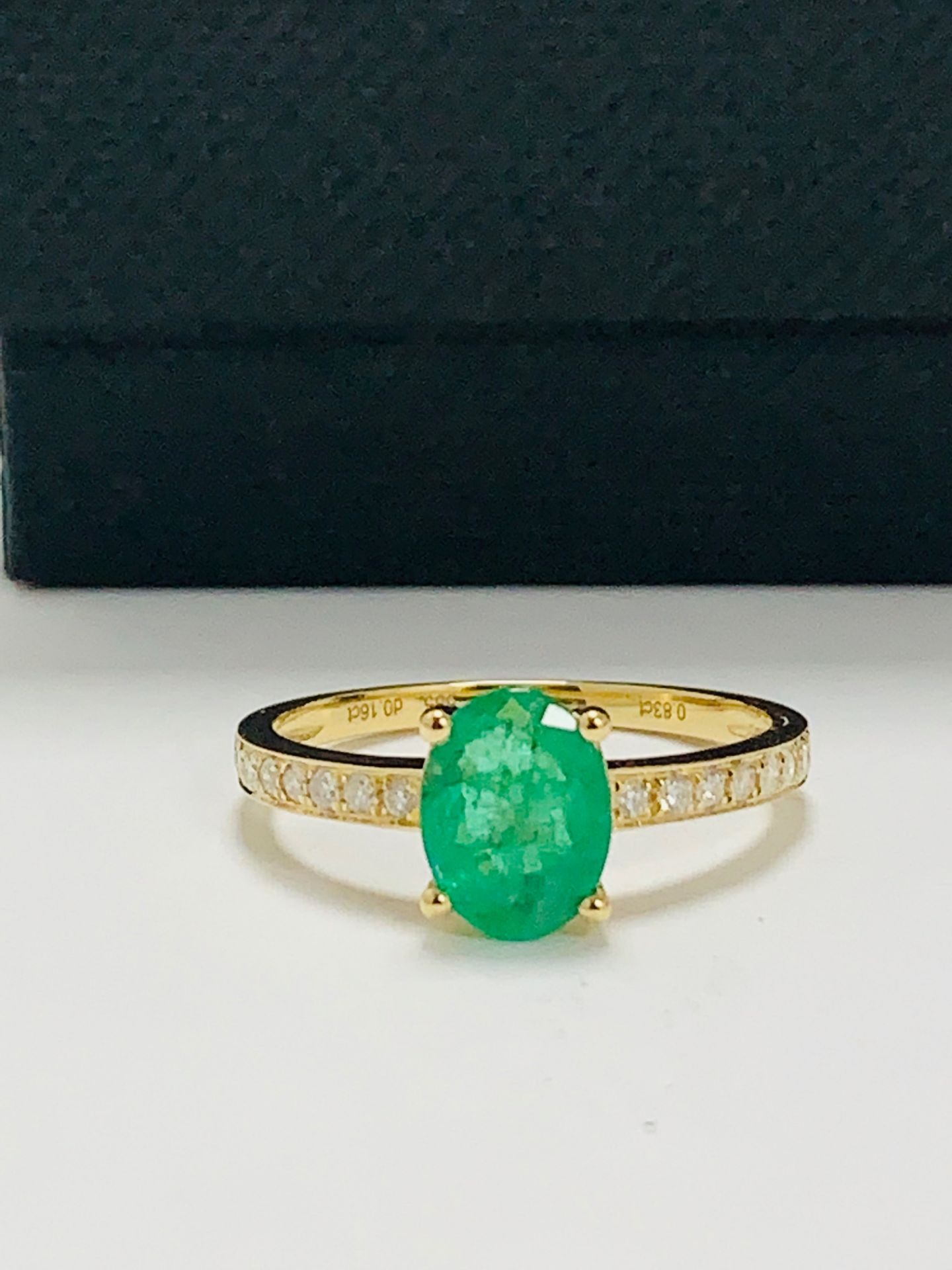 14ct yellow gold emerald and diamond ring - Image 2 of 11