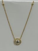 18ct Yellow Gold Diamond necklace featuring, round brilliant cut Diamond (1.11ct), claw set, with 18
