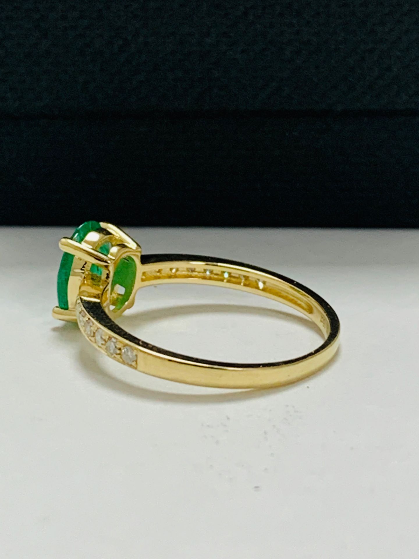 14ct yellow gold emerald and diamond ring - Image 6 of 11