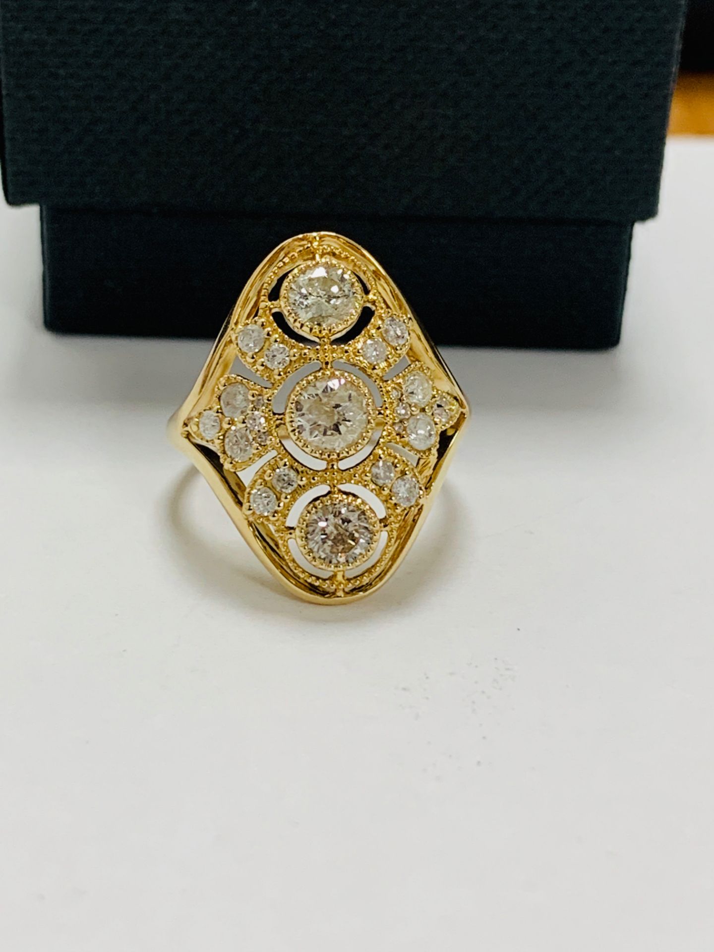 14ct yellow gold diamond ring. - Image 9 of 11