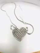 18ct White Gold Diamond heart necklace