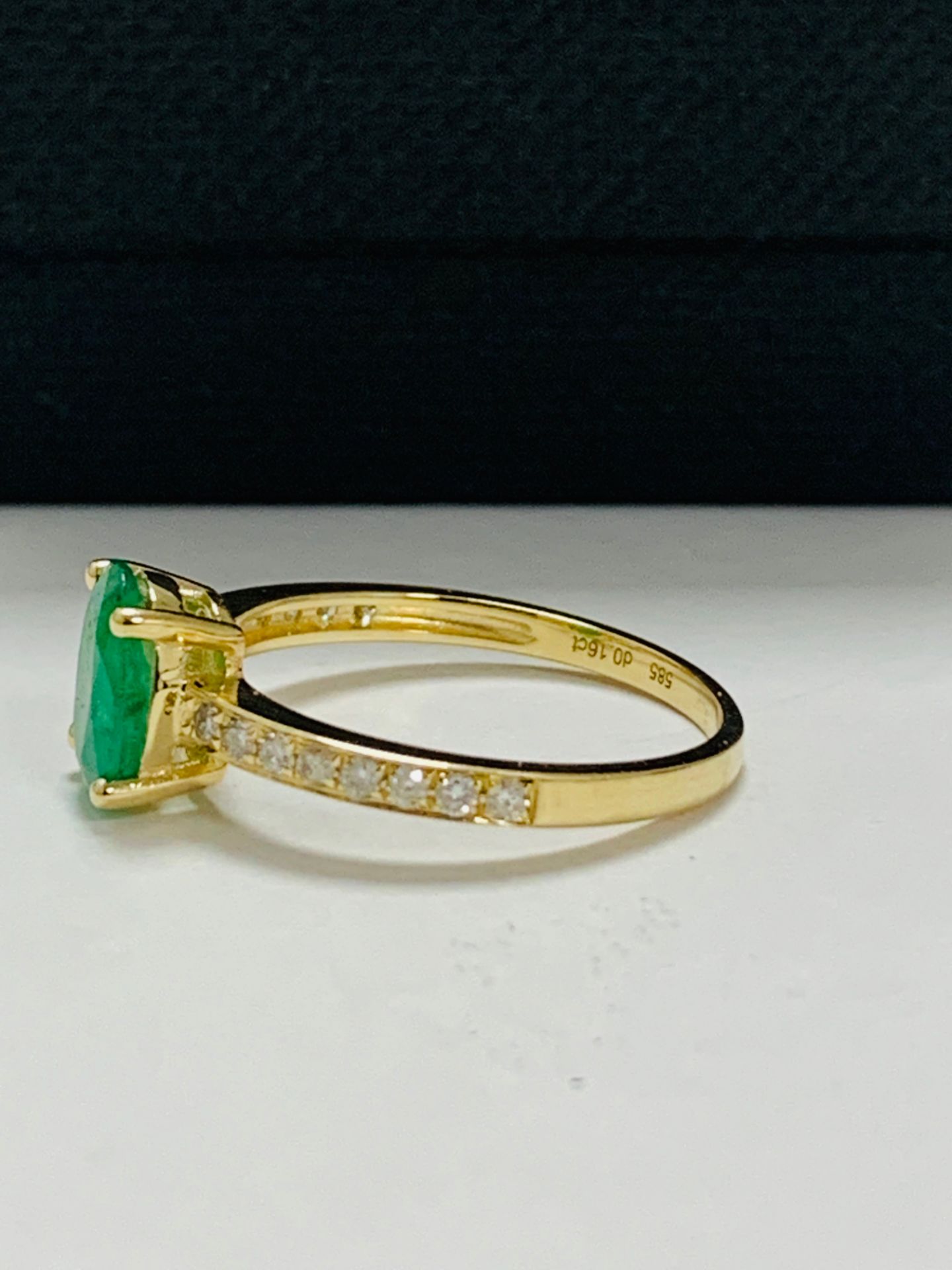 14ct yellow gold emerald and diamond ring - Image 5 of 11