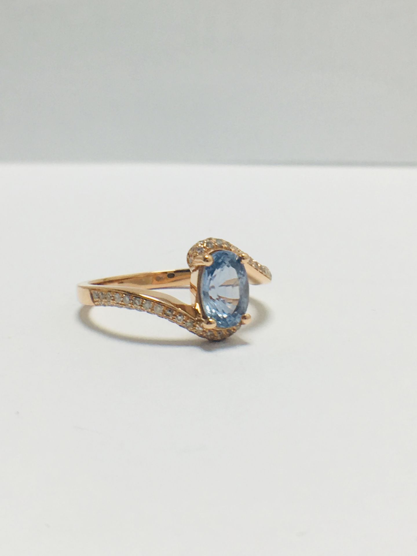 14ct rose gold sapphire and diamond ring - Image 6 of 9