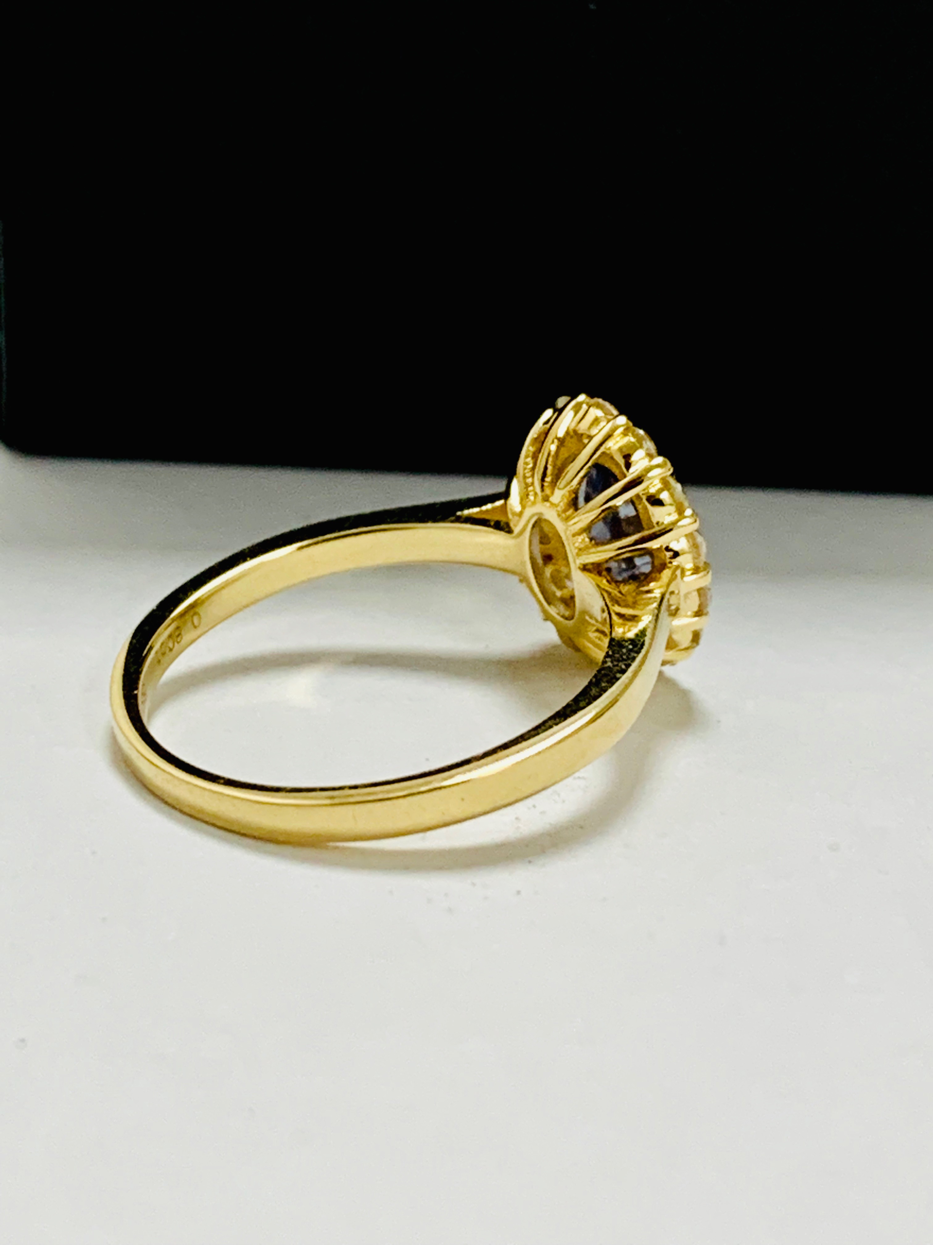 14ct yellow gold sapphire and diamond ring. - Image 6 of 11