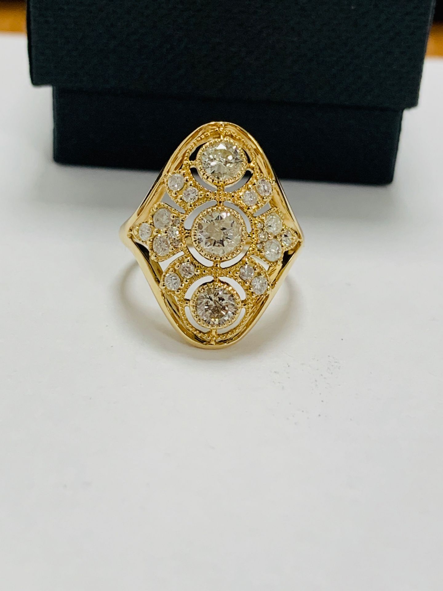 14ct yellow gold diamond ring.