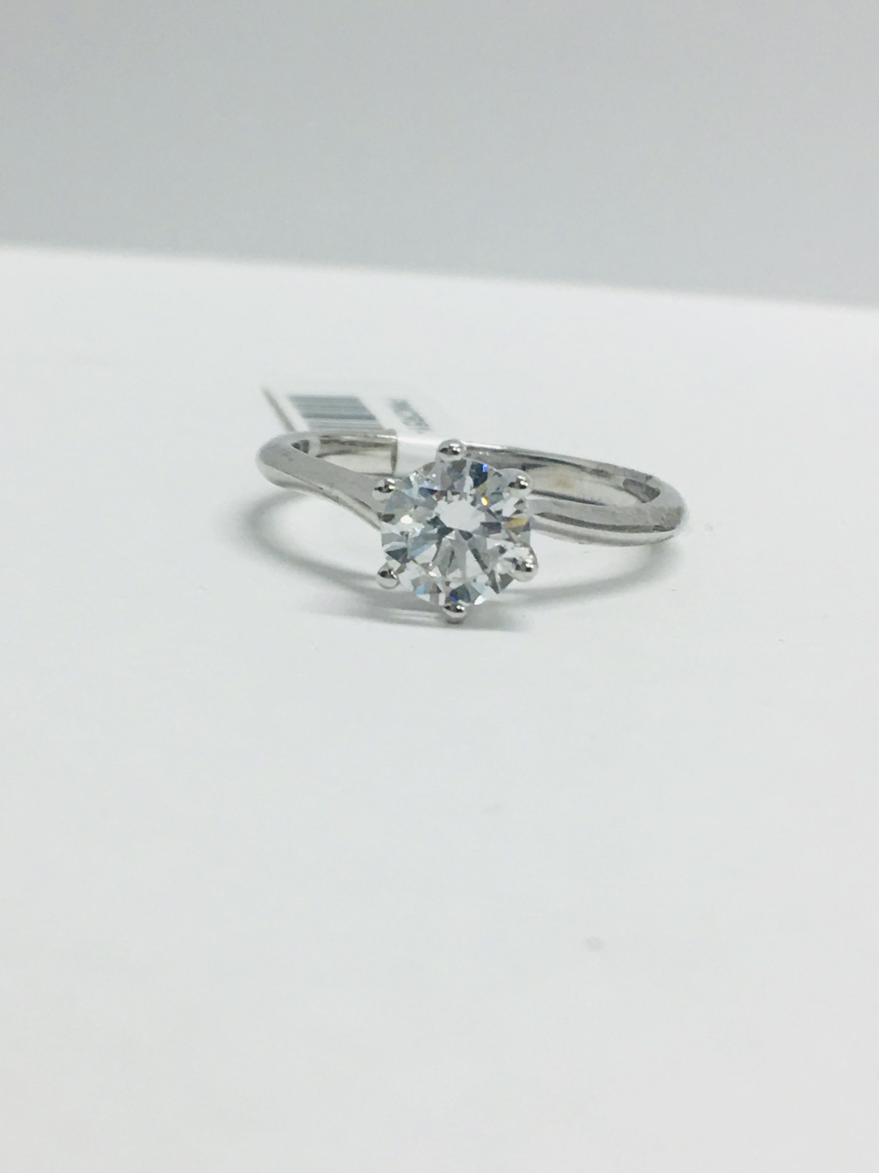 Platinum Solitaire 4 Claw Diamond Ring, - Image 8 of 8